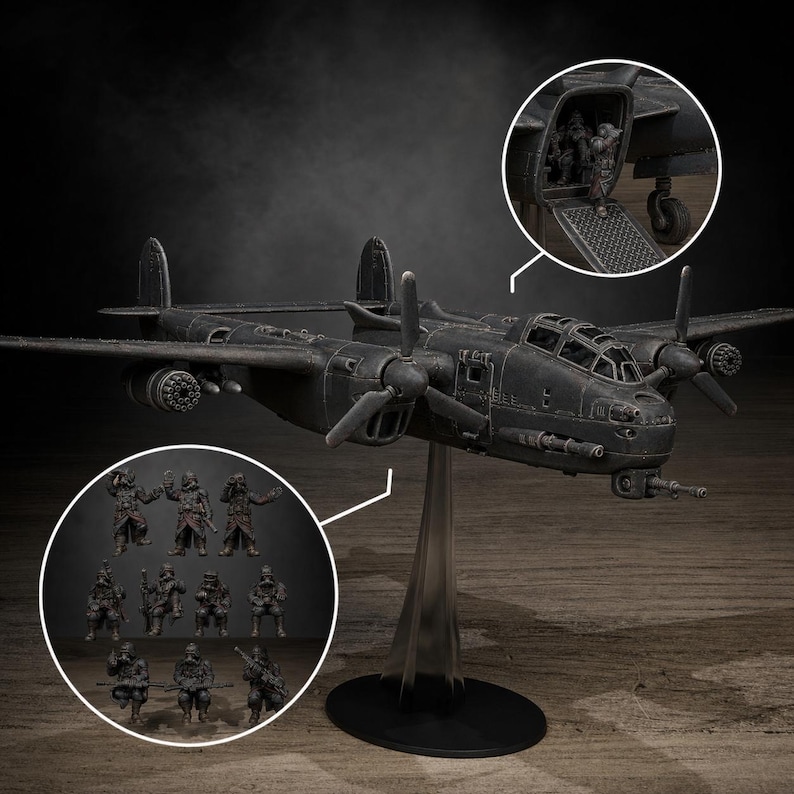 Grimguard Vulture Plane | Station Forge 16k Resin Miniatures | 28 mm 32 mm Tabletop Wargaming | Unbemalt Bild 1