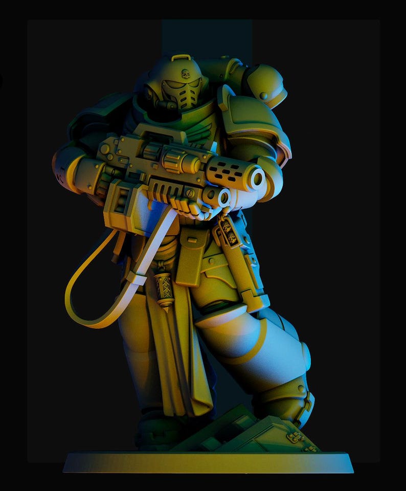 Space Knights Veterans Squad | 16k Resin Miniatures | 28mm 32mm Tabletop Wargaming | Unpainted image 8