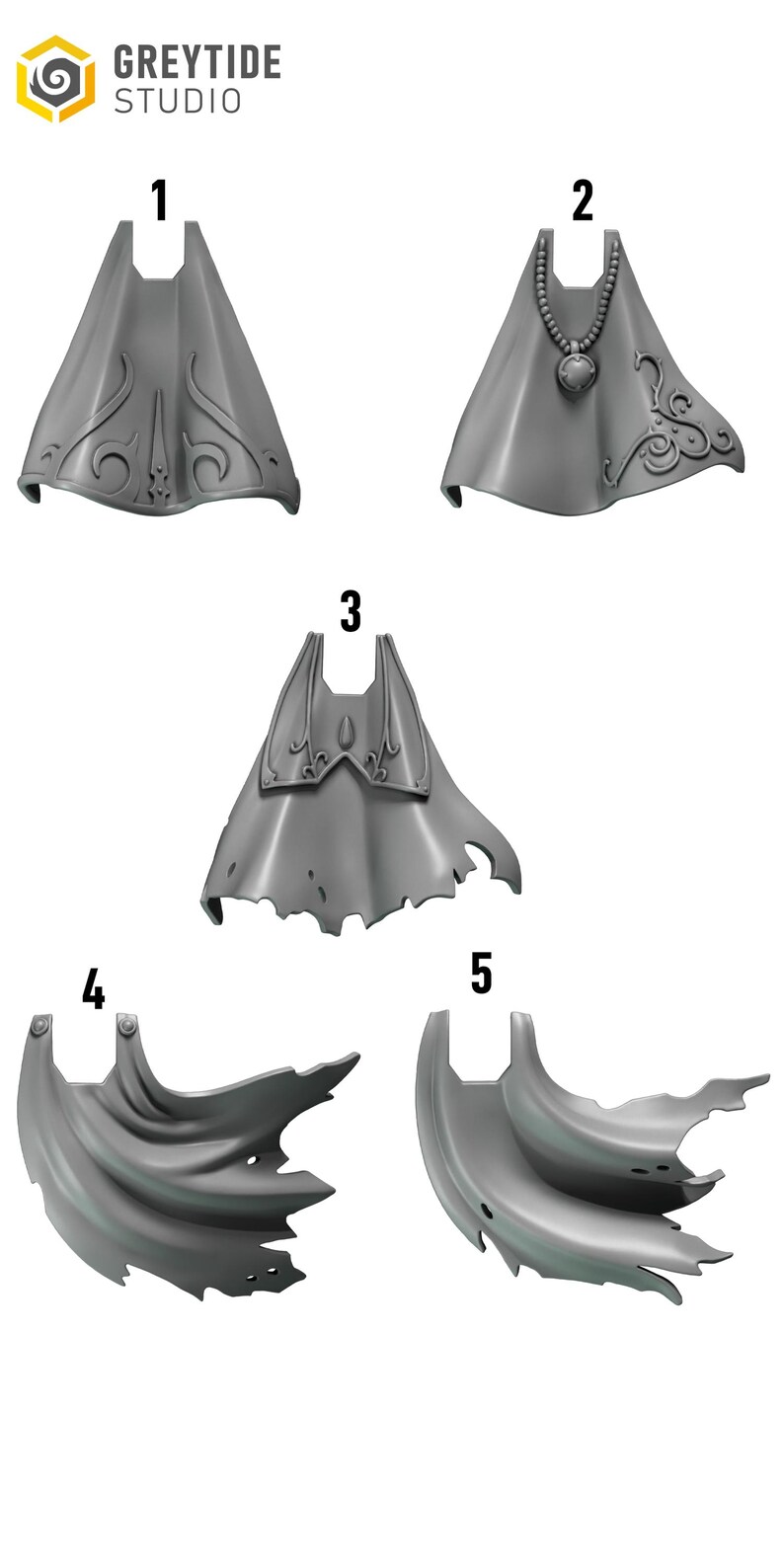 Crimson Lords - Capes - 16k Resin - GreyTide Studio - Blood / Space Warriors / Bitz / Tabletop / Wargaming / Grimdark image 2