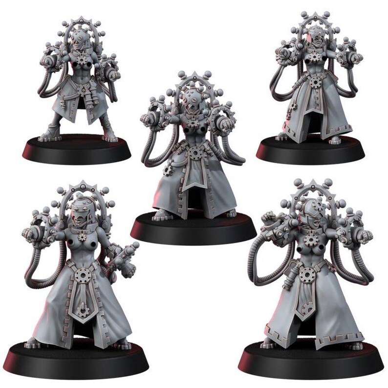 Mechanist Electrocasters | 16k Resin Miniatures | 28mm 32mm Tabletop Wargaming | Unpainted image 2