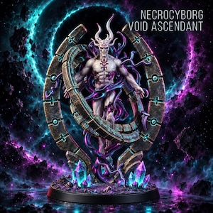 Necrocyborg Void Ascendant | 16k Resin Miniatures | 28 mm 32 mm Tabletop Wargaming | Ongeverfd afbeelding 1