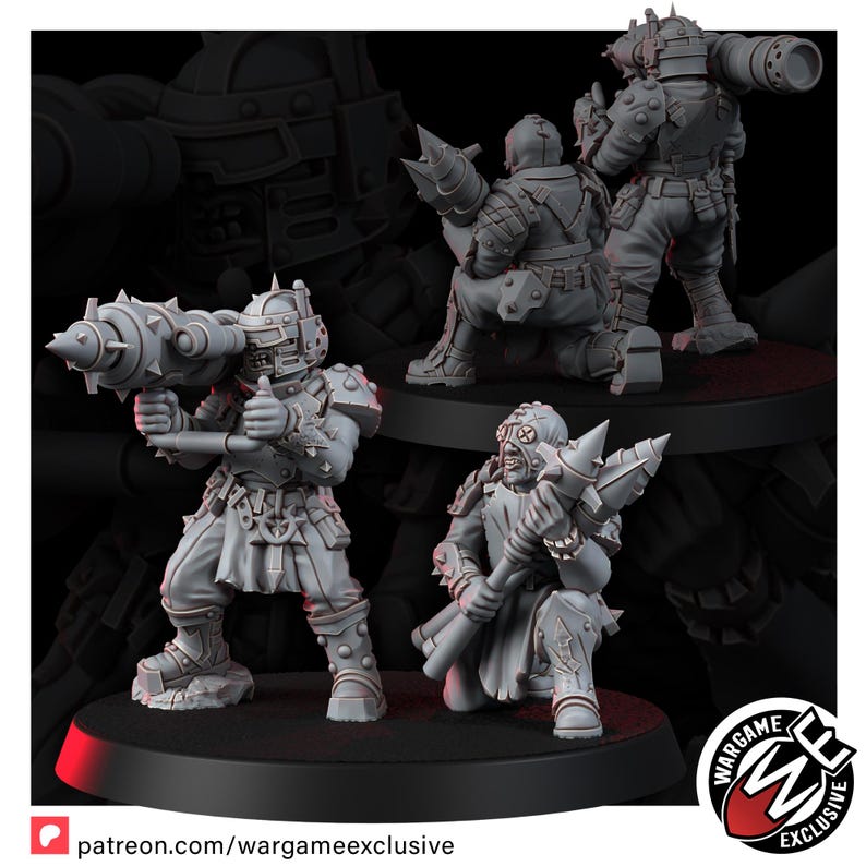 Chaos Renegades Of Pain Agony Weapon Team Tormental Annihilator | 16k Resin Miniatures | 28mm 32mm Tabletop Wargaming | Unpainted image 5