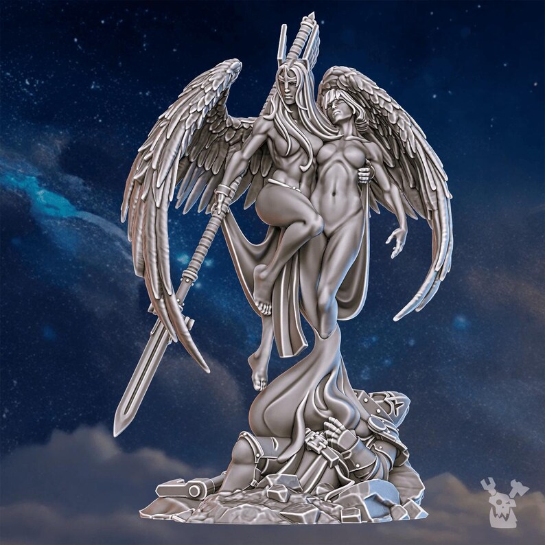 Valkyries Warmaster Air | 16k Resin Miniatures | 28mm 32mm Tabletop Wargaming | Unpainted image 6