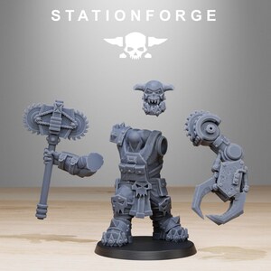 Orks Orkaz Spec Team | Station Forge 16k Resin Miniatures | 28mm 32mm Tabletop Wargaming | Unpainted image 8