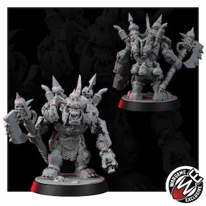 Ork Khork Choppa Goreboyz | Miniatury z żywicy 16k | 28 mm 32 mm Gry bitewne | Niepomalowane zdjęcie 7