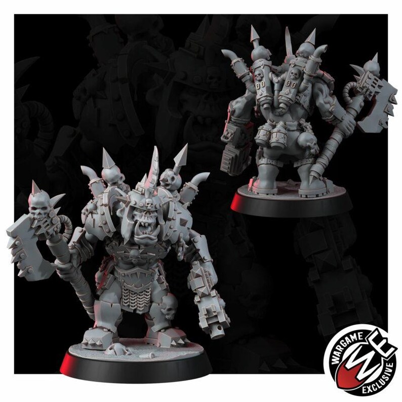 Ork Khork Choppa Goreboyz | Miniatury z żywicy 16k | 28 mm 32 mm Gry bitewne | Niepomalowane zdjęcie 7