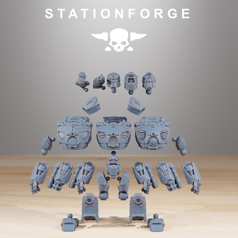 Scavenger Droitex MK3 / Station Forge Miniature in resina 16k / 28 mm 32 mm Wargaming da tavolo / Non dipinte immagine 2