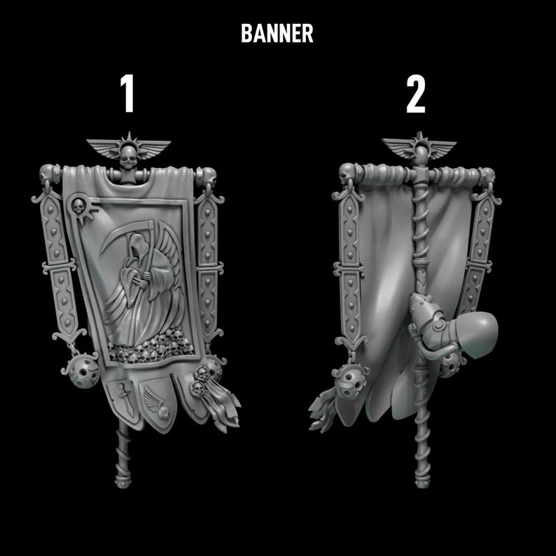Eternal Pilgrims - Termi pack - Banner - 16k Resin - GreyTide Studio - Holy Warriors / Bitz / Tabletop / Wargaming / Grimdark image 2