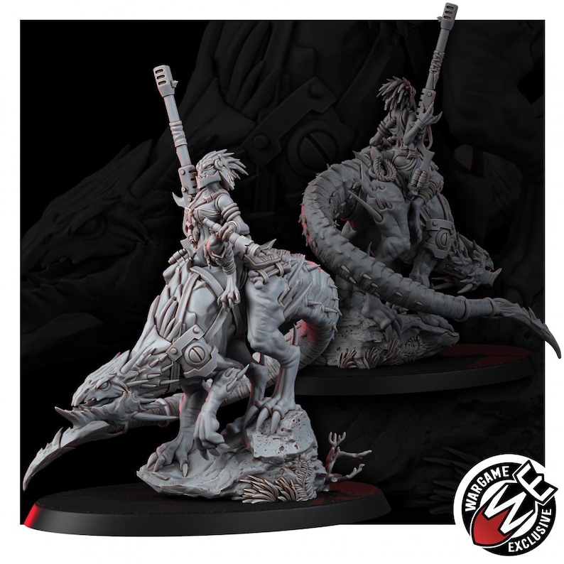 Coalition Krooll Wild Rider | 16k Resin Miniatures | 28mm 32mm Tabletop Wargaming | Unpainted image 5