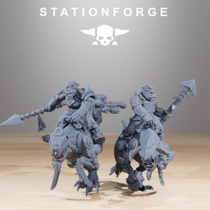Orks Orkaz Beast Riders | Station Forge 16k Resin Miniatures | 28mm 32mm Tabletop Wargaming | Unpainted image 6