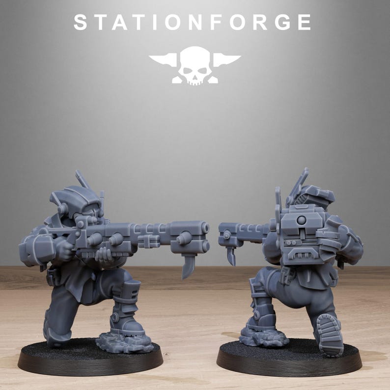 Tarion Hunters | Station Forge 16k Resin Miniatures | 28 mm 32 mm Tabletop Wargaming | Ongeverfd afbeelding 9