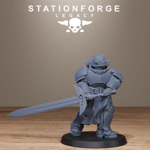 Solaris Soalris Greatswordsmen | Station Forge 16k Resin Miniatures | 28mm 32mm Tabletop Wargaming | Unpainted image 10