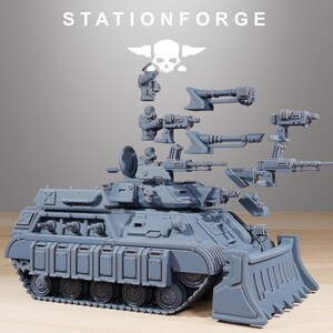 GrimGuard-Unterstützungspanzer | Station Forge 16k Resinminiaturen | 28 mm/32 mm Tabletop-Wargaming | Unbemalt Bild 5