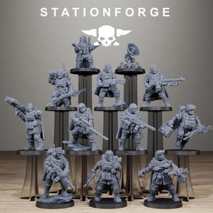Fanteria d'assedio Freeguard / Miniature in resina 16k Station Forge / 28 mm 32 mm Wargaming da tavolo / Non dipinte immagine 1