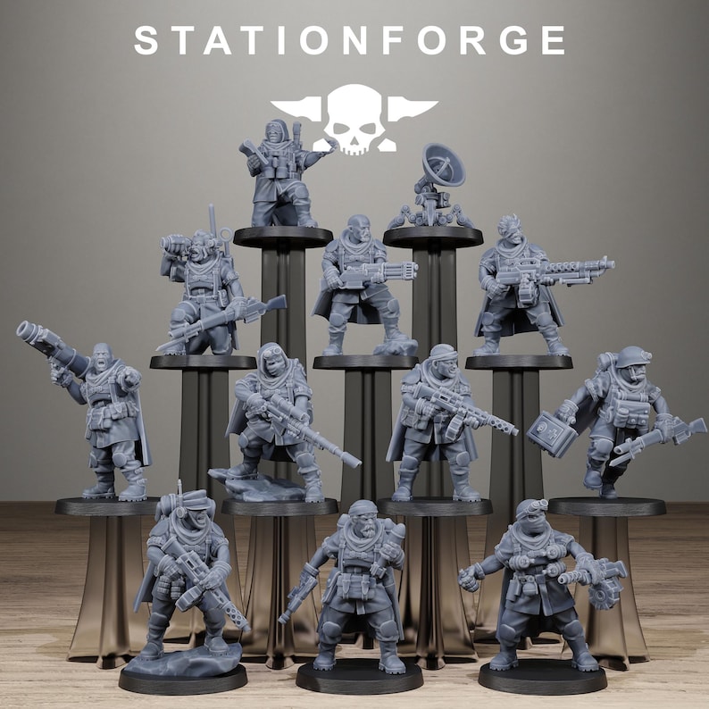 Fanteria d'assedio Freeguard / Miniature in resina 16k Station Forge / 28 mm 32 mm Wargaming da tavolo / Non dipinte immagine 1