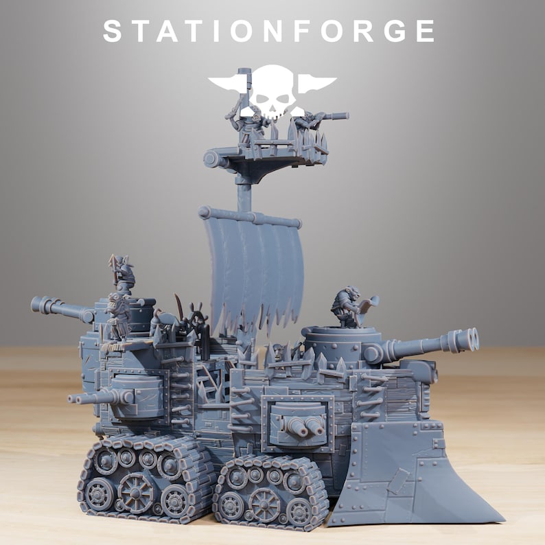 Gobs Short Pearl Battle Ship | Station Forge 16K Resin Miniature (28mm/32mm Scale) image 2