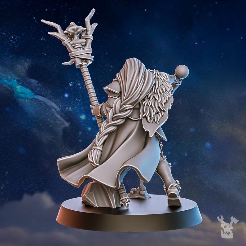Blackhide Tribe Shaman | 16k Resin Miniatures | 28mm 32mm Tabletop Wargaming | Unpainted image 5