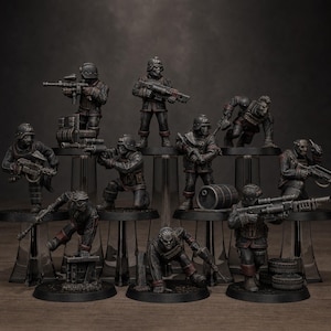 Grimguard Paintball-Trupp | Station Forge 16k Resin-Miniaturen | 28 mm/32 mm Tabletop-Wargaming | Unbemalt Bild 1