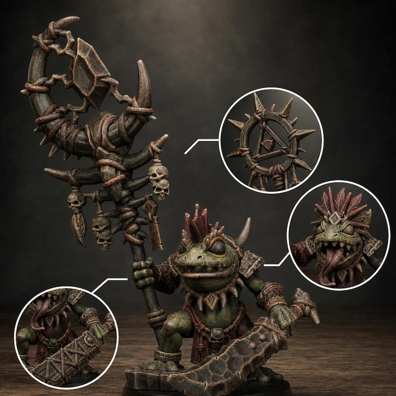 Legacy Bogkin Shaman | Station Forge 16k Resin Miniatures | 28mm 32mm Tabletop Wargaming | Unpainted image 1