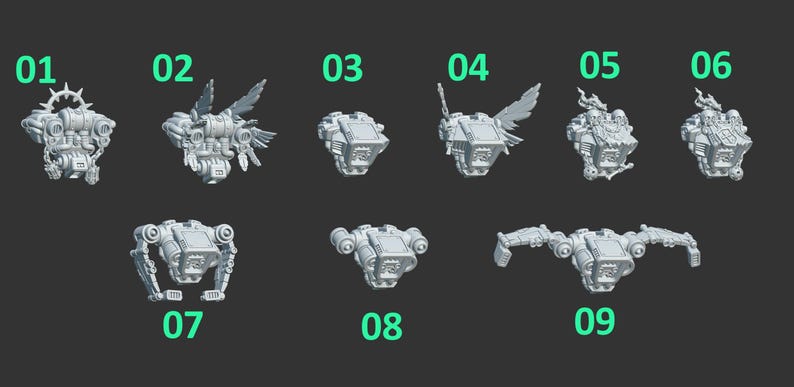 Eternal Pilgrims - Jetpacks - 16k Resin - GreyTide Studio - Holy Warriors / Space Warriors / Bitz / Tabletop / Wargaming / Grimdark image 2