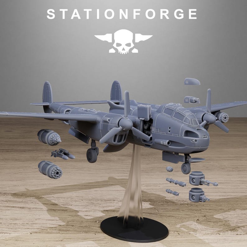 Grimguard Vulture Plane | Station Forge 16k Resin Miniatures | 28 mm 32 mm Tabletop Wargaming | Unbemalt Bild 4