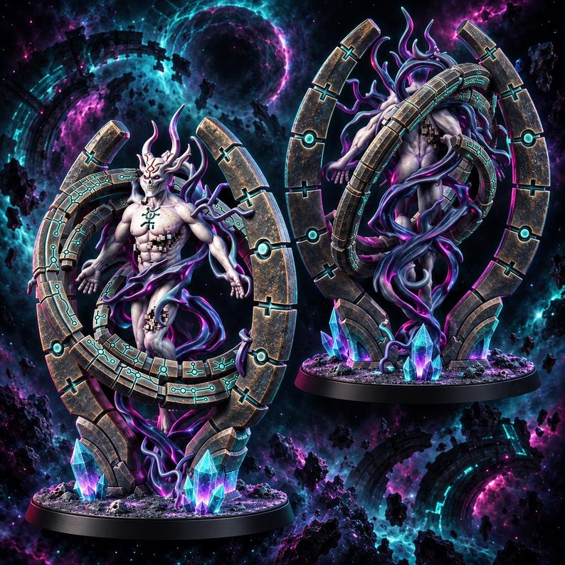 Necrocyborg Void Ascendant | 16k Resin Miniatures | 28 mm 32 mm Tabletop Wargaming | Ongeverfd afbeelding 2