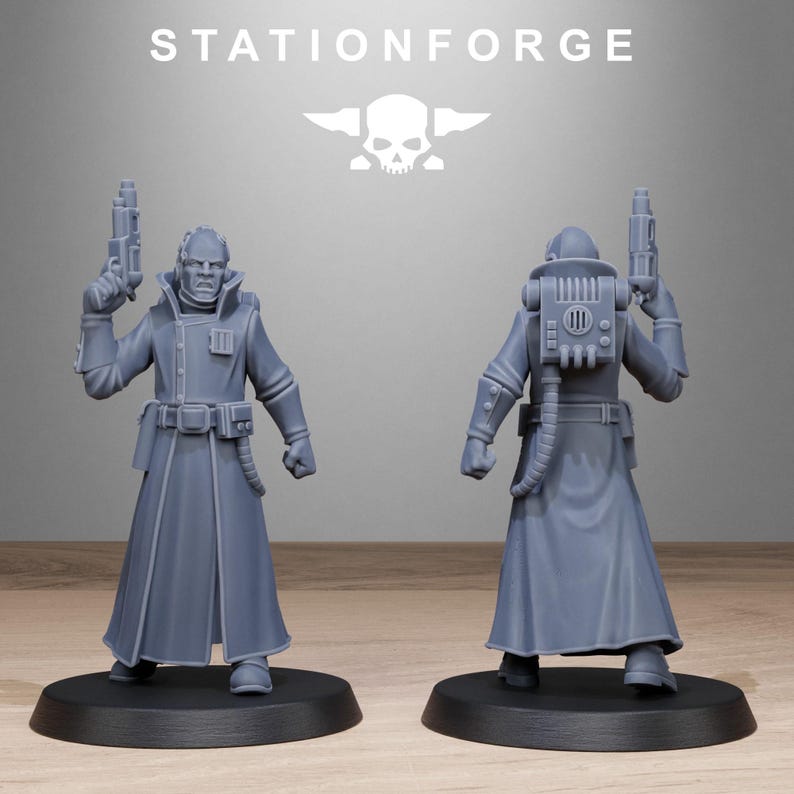 Grimcorp Seers | Station Forge 16k Resin Miniatures | 28 mm 32 mm Tabletop Wargaming | Ongeverfd afbeelding 4