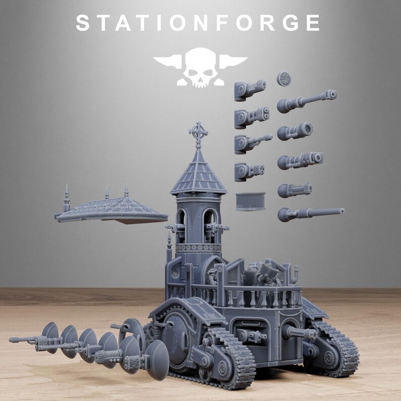 Vodalites Heavy Tank | Station Forge 16k Resin Miniatures | 28mm 32mm Tabletop Wargaming | Unpainted image 3