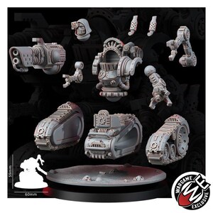 Mechanist Crawl Breakers | 16k Resin Miniatures | 28 mm 32 mm Tabletop Wargaming | Ongeverfd afbeelding 3