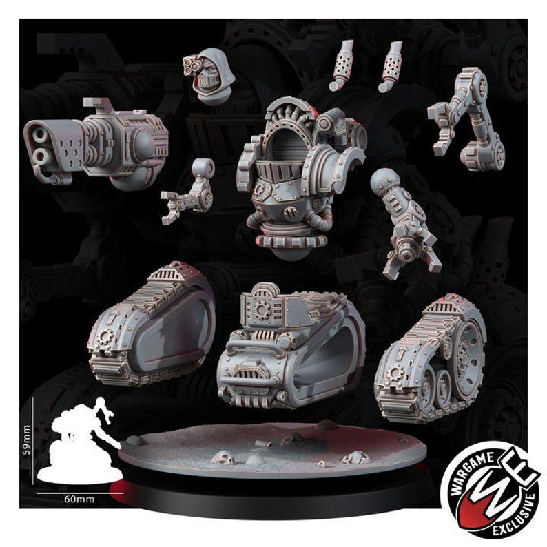 Mechanist Crawl Breakers | 16k Resin Miniatures | 28 mm 32 mm Tabletop Wargaming | Ongeverfd afbeelding 3