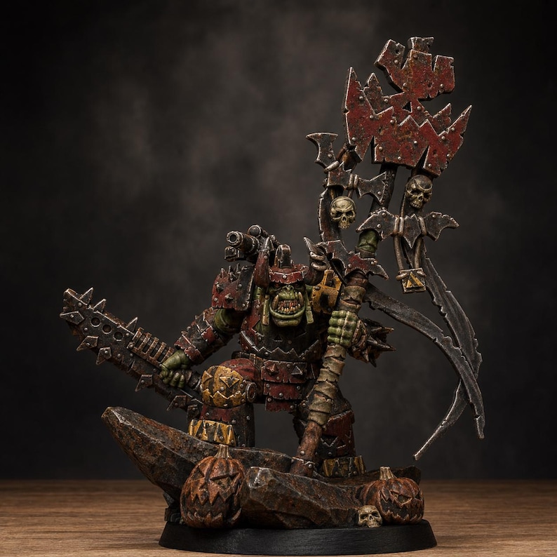 Orkos Orkaz Boo Basher / Station Forge 16k Miniaturas de resina / 28 mm 32 mm Juegos de guerra de mesa / Sin pintar imagen 1