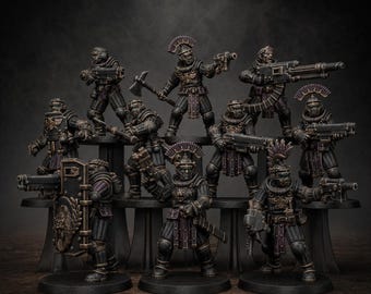 Grimcorp Voidliners | Station Forge 16k Resin Miniatures | 28 mm 32 mm Tabletop Wargaming | Ongeverfd
