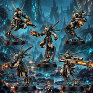 Coalition Hornets Striketeam Specialists | 16k Resin Miniatures | 28mm 32mm Tabletop Wargaming | Unpainted image 1