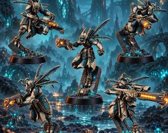Coalition Hornets Striketeam Specialists | 16k Resin Miniatures | 28mm 32mm Tabletop Wargaming | Unpainted