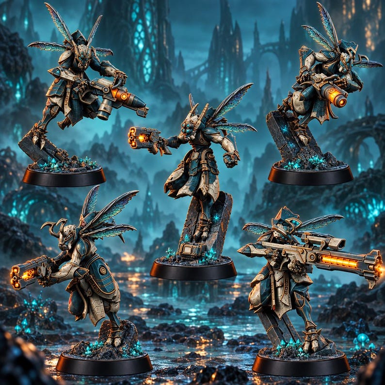 Coalition Hornets Striketeam Specialists | 16k Resin Miniatures | 28mm 32mm Tabletop Wargaming | Unpainted image 1