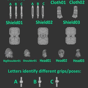 Ewige Pilger – Römisches Set – 16k Resin – GreyTide Studio – Heilige Krieger / Weltraumkrieger / Einzelteile / Tabletop / Wargaming / Düstere Dunkelheit Bild 2