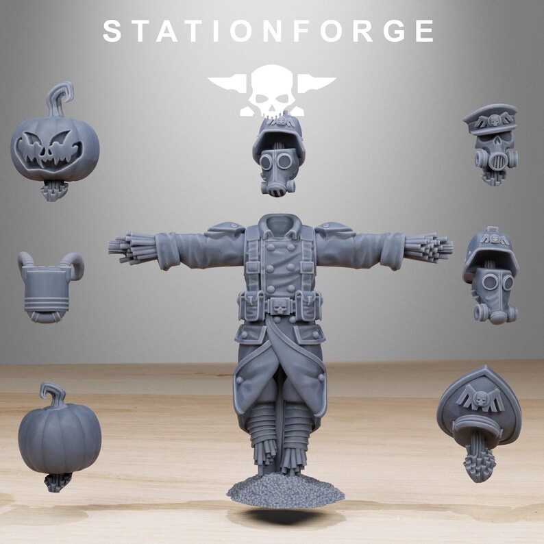 GrimGuard Vogelscheuche | Station Forge 16k Resin-Miniaturen | 28 mm/32 mm Tabletop-Wargaming | Unbemalt Bild 10