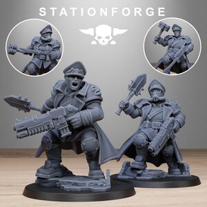Grimguard Lieutenant | Station Forge 16k Resin Miniatures | 28mm 32mm Tabletop Wargaming | Unpainted image 10