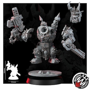 Ork Khork Choppa Goreboyz | Miniatury z żywicy 16k | 28 mm 32 mm Gry bitewne | Niepomalowane zdjęcie 2
