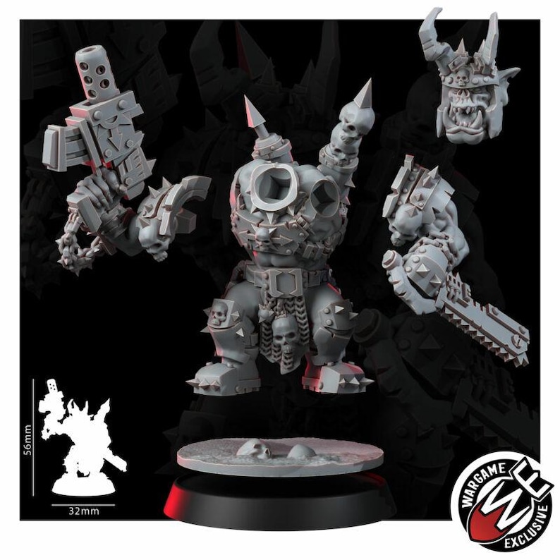 Ork Khork Choppa Goreboyz | Miniatury z żywicy 16k | 28 mm 32 mm Gry bitewne | Niepomalowane zdjęcie 2