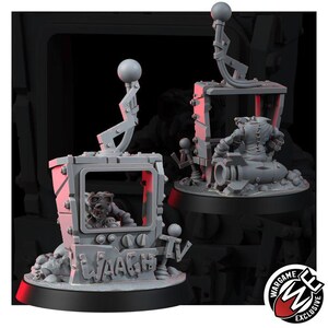 Ork TV | 16k hartsminiatyrer | 28 mm 32 mm bordsspel | Omålad bild 3
