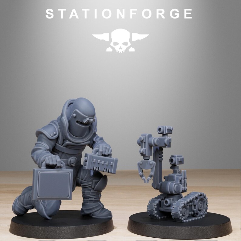 Grimguard Bomb Squad | Station Forge 16k Resin Miniatures | 28 mm 32 mm Tabletop Wargaming | Ongeverfd afbeelding 9