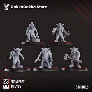 Gobbo Squad | 16k Resin Miniatures | 28mm 32mm Tabletop Wargaming | Unpainted image 2