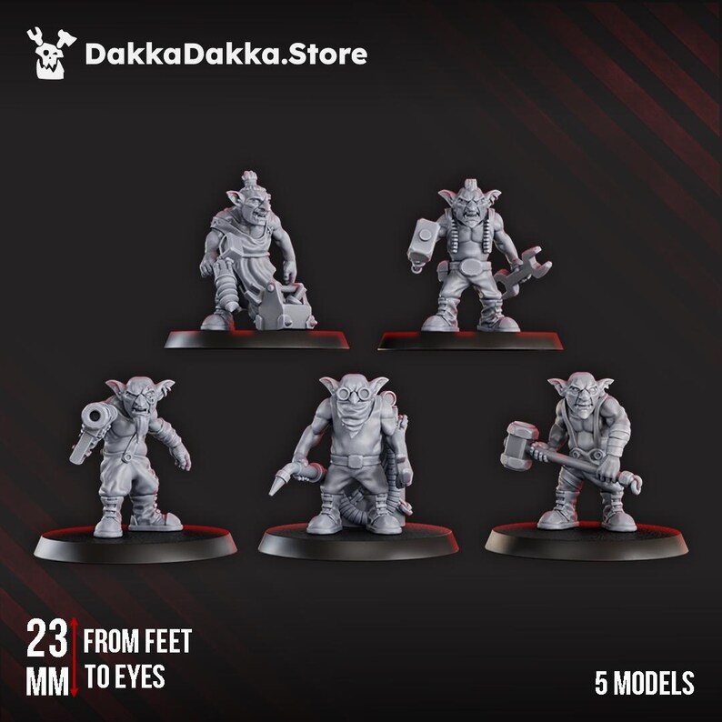 Gobbo Squad | 16k Resin Miniatures | 28mm 32mm Tabletop Wargaming | Unpainted image 2