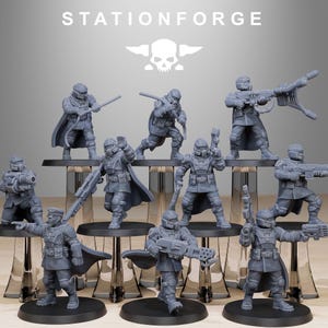 Vaskar-Jäger | Station Forge 16k Resin-Miniaturen | 28 mm/32 mm Tabletop-Wargaming | Unbemalt Hunters Only