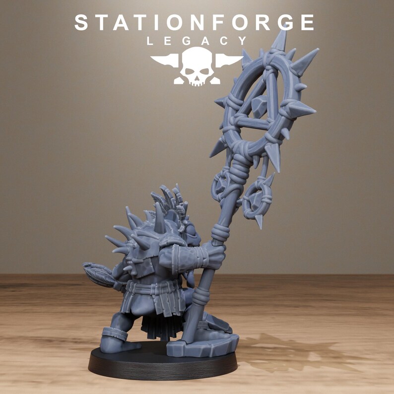 Legacy Bogkin Shaman | Station Forge 16k Resin Miniatures | 28mm 32mm Tabletop Wargaming | Unpainted image 5
