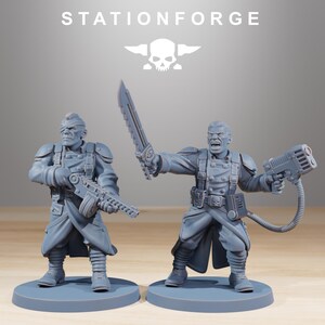Grimguard Combatants | Station Forge 16k Resin Miniatyrer | 28 mm 32 mm Bordspel Krigsspel | Omålad bild 9