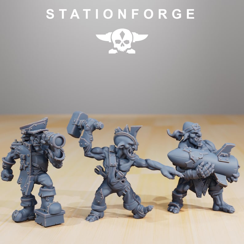 Orks Orkaz Mega Steppa | Station Forge 16k Resin Miniatures | 28mm 32mm Tabletop Wargaming | Unpainted image 7