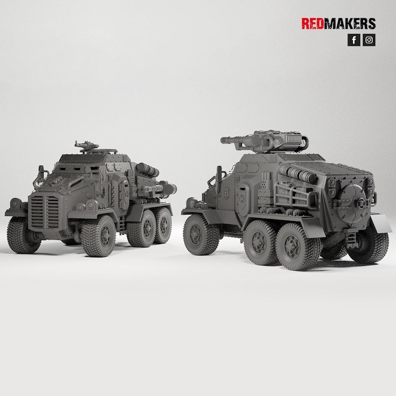 Heavy Armored Assault Vehicle | 16k Resin Miniatures | 28mm 32mm Tabletop Wargaming | Unpainted image 4