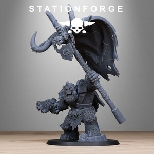 Chef Orkaz Bearer Orks | Station Forge 16k Figurines en résine | 28 mm 32 mm Jeux de figurines | Non peintes image 9